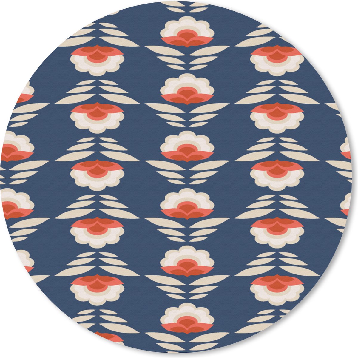 Muismat rond 20x20 cm - Mousepad Patronen - Abstract - Bloemen - Ronde muismatten
