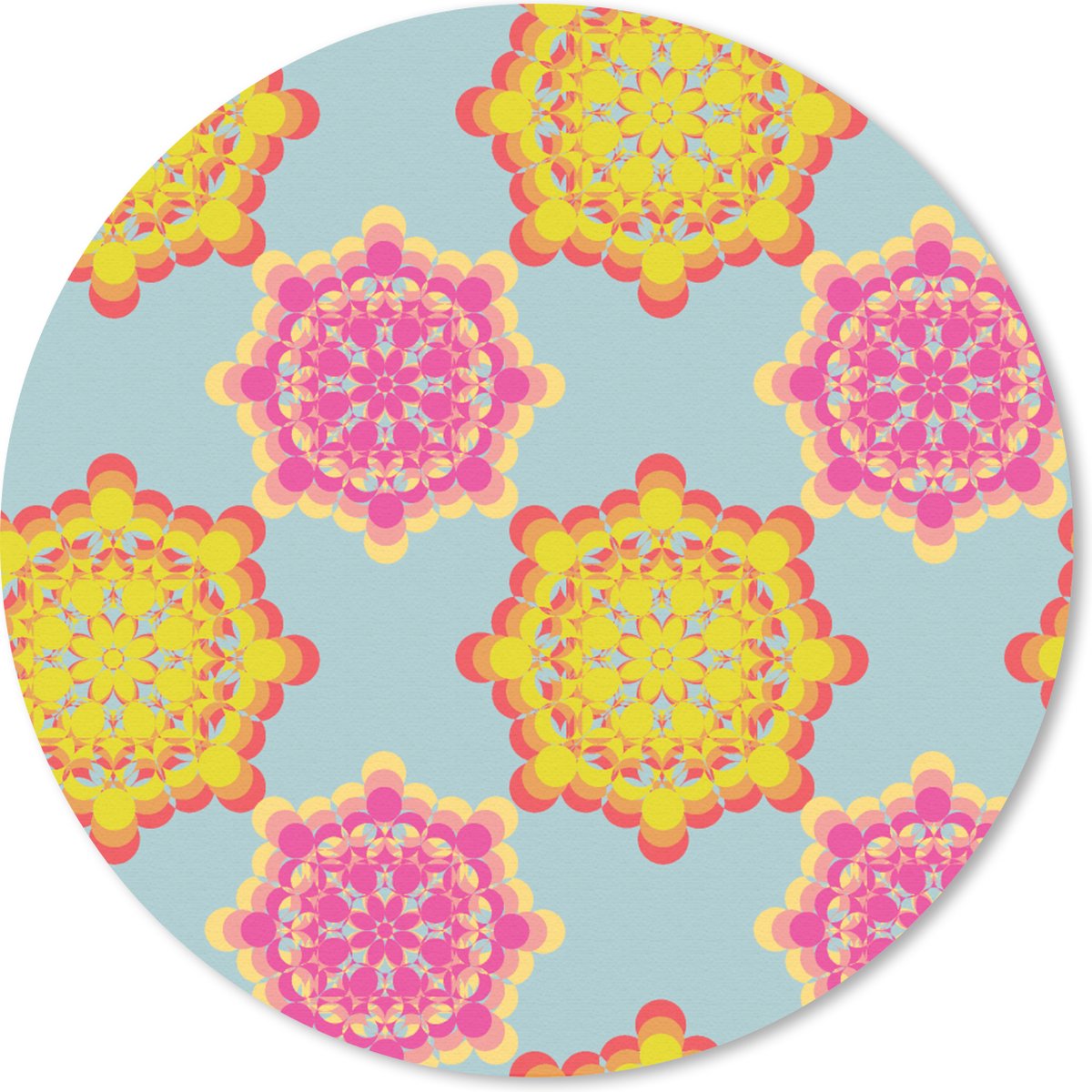 Muismat rond 30x30 cm - Mousepad Flower Power - Design - Hippie - Ronde muismatten