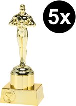 5x Oscar Beeldje Goud – 20 cm voordeelverpakking
