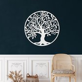 Wanddecoratie |Family Tree decor | Metal - Wall Art | Muurdecoratie | Woonkamer |Wit| 45x45cm