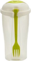 saladebak 500 ml 19,5 cm groen/transparant 3-delig
