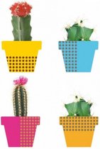 raamstickers Cactus 30 x 31 cm vinyl groen 4-delig