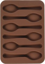 chocoladevorm lepels 17 x 12 cm siliconen bruin 6 vaks