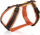 Annyx hondentuig duurzaam wandeltuig speurtuig maat S-reflecterend-Y model fluor oranje -bruin borstomvang 52-64 cm