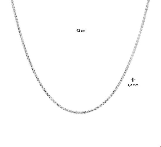 Zilver Gerhodineerde Collier venetiaans bol 1 1329035 42 cm
