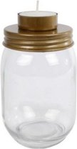 waxinelichthouder Yanika 8 x 14,5 cm glas goud