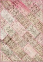 KARUN VINTAGE ROZE VLOERKLEED PATCHWORK HANDGEWEVEN