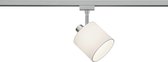 LED Railverlichting - Track Spot - Trinon Dual Torry - 2 Fase - E14 Fitting - Rond - Mat Wit - Textiel