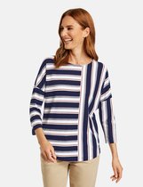 GERRY WEBER Dames Shirt met 3/4-mouwen en gestreepte patch