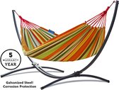 Potenza® Hangmat met standaard – 1 persoons – EXTRA STABIEL VERZINKT frame tot 120 kg - Indela Premium Singa