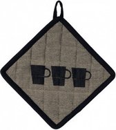 pannenlap Tabea 20 x 20 cm katoen bruin/grijs