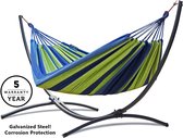 Potenza® Hangmat met standaard – 1 persoons – EXTRA STABIEL VERZINKT frame tot 120 kg - Indela Premium Singa