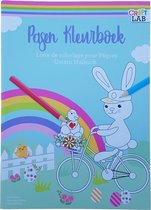 Pasen kleurboek voor kinderen - Activiteitenboek met stickers, kleurplaten - paas doeboek