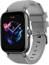 Siliconen Smartwatch bandje - Geschikt voor  Amazfit GTS 3 siliconen bandje - grijs - Strap-it Horlogeband / Polsband / Armband