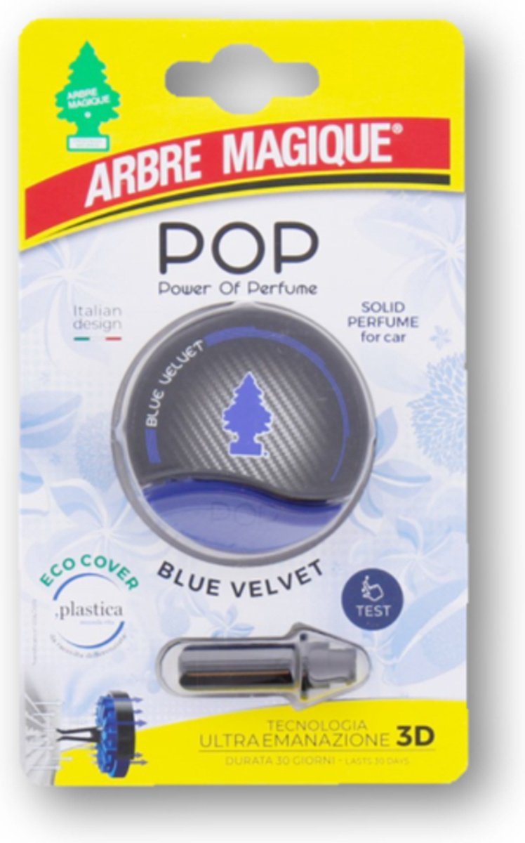 Autoluchtverfrisser - Lucht verfrisser voor in de auto - Auto geur - Ambre Magique - Parfum - Blue Velvet - 3D pop.
