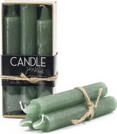 Candle Junkie doosje dinerkaarsen groen