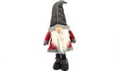 Gnome - pop - Grote muts - Lange - Baard - Kerstman - Pop - Staand - Decoratie - Holiday - Poppetjes - grijze muts - Wiebelende - kabouter