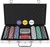 Exodus - Pokerset - 300 Chips - Aluminium Koffer - Pokeren tot 5 Personen - Speelkaarten, Dealer Fiche en Dobbelstenen