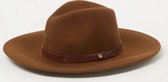 Brixton Layton hoed van wol - Bruin - Maat S