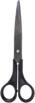 schaar 17 cm staal zwart/zilver