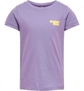 Kids ONLY T-shirt meisje chalk violet saturday maat 134/140
