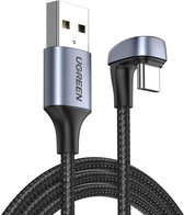 UGREEN USB-C naar USB-A Gevlochten Kabel met U-Haak 3A 2 Meter