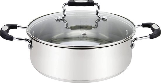 Millvado Urban Collection - Stainless Steel Casserole Pot - 8L Hapjespan met Deksel - Ø 30 cm Kookpan