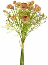 droogbloemen Rozen 37 cm zijde groen/lichtroze