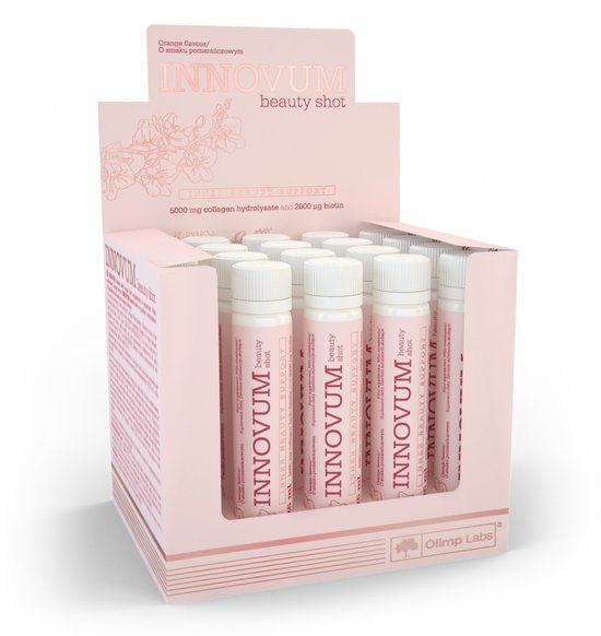 Foto: Innovum beauty shot met collageen en biotine 20 25 ml ampul met sinaasappelsmaak