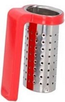theezeef 4 x 3,5 cm staal chroom/rood