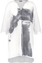 SAMOON Dames Lange blouse van halftransparant chiffon