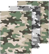 schrift Camouflage lijnen A5 papier grijs/groen 3 pcs