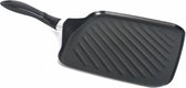 grillpan vierkant 49,5 x 27,5 x 6,5 cm RVS zwart