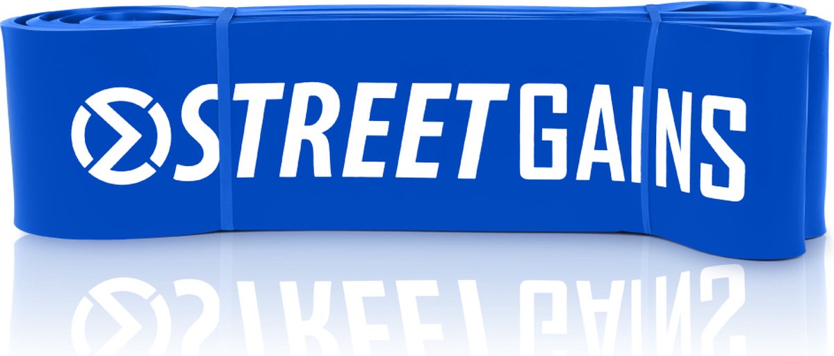 StreetGains® Weerstandsband Extreme - Resistance Band 35-75 kg - Blauw - Fitness Elastiek voor Calisthenics, CrossFit, Krachttraining & Pull-Ups