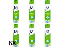 Fa Deospray Caribbean Lemon  - Deodorant - 6x 150 ml - Voordeelverpakking