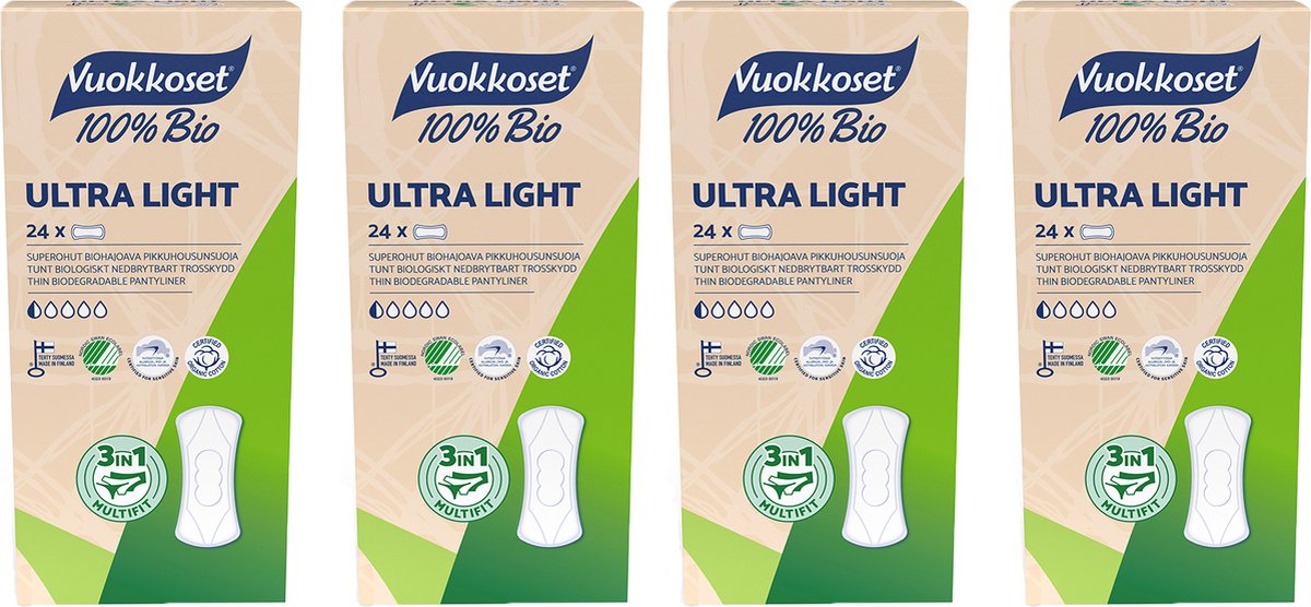 Vuokkoset Ultra Light - Inlegkruisjes - 24 stuks - Bio - Ultralicht - Bioafbraakbaar