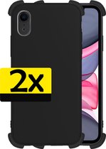 Hoes voor iPhone XR Hoesje Zwart Shockproof - Hoes voor iPhone XR Case - Hoes voor iPhone XR Hoes Zwart - 2 stuks