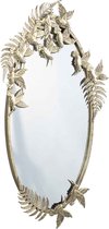 PTMD Keana Ovale Spiegel Vogels - 90 x 3,5 x 48 cm - Ijzer - Goud