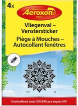 vliegenval raamsticker transparant/zwart/grijs 4 stuks