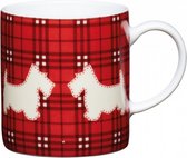 espressokop Scottie Dog 80 ml porselein rood/wit