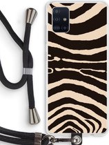 Case Company® - Samsung Galaxy A51 4G hoesje met Koord - Arizona Zebra - Telefoonhoesje met Zwart Koord - Bescherming aan alle Kanten en Over de Schermrand