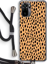 Case Company® - Xiaomi Redmi Note 10 Pro hoesje met Koord - Panter - Telefoonhoesje met Zwart Koord - Bescherming aan alle Kanten en Over de Schermrand