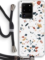 Case Company® - Samsung Galaxy S20 Ultra hoesje met Koord - Terrazzo N°4 - Telefoonhoesje met Zwart Koord - Bescherming aan alle Kanten en Over de Schermrand