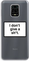 Case Company® - Xiaomi Redmi Note 9 Pro hoesje - Don't give a shit - Soft Cover Telefoonhoesje - Bescherming aan alle Kanten en Schermrand