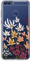 Case Company® - Huawei P Smart (2018) hoesje - Painted wildflowers - Soft Cover Telefoonhoesje - Bescherming aan alle Kanten en Schermrand