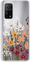 Case Company® - Xiaomi Mi 10T hoesje - Painted wildflowers - Soft Cover Telefoonhoesje - Bescherming aan alle Kanten en Schermrand