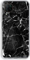 Case Company® - Huawei P40 Lite hoesje - Zwart Marmer - Soft Cover Telefoonhoesje - Bescherming aan alle Kanten en Schermrand