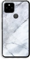 Case Company® - Google Pixel 5 hoesje - Witte marmer - Soft Cover Telefoonhoesje - Bescherming aan alle Kanten en Schermrand