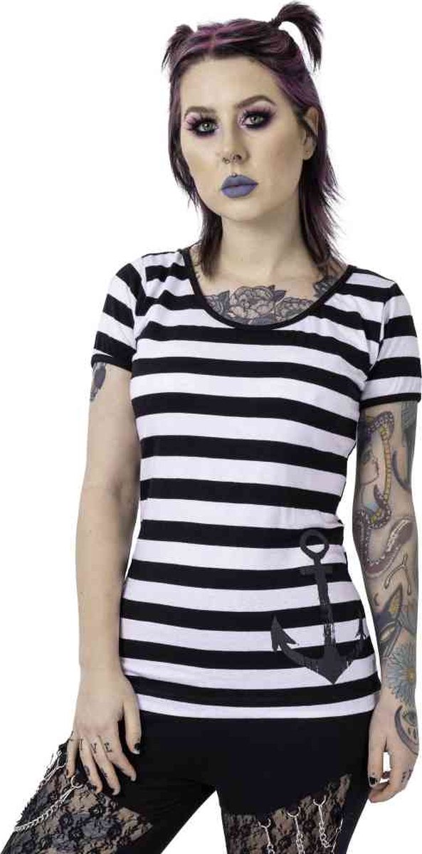 Rockabella - ELSIE Top - XL - Zwart/Wit