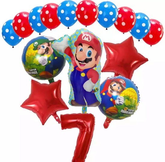 Super Mario Ballon Set Cartoons Folie Ballon Verjaardag Partij Decoratie Kinderen Speelgoed Set 16 delig Nummer 7